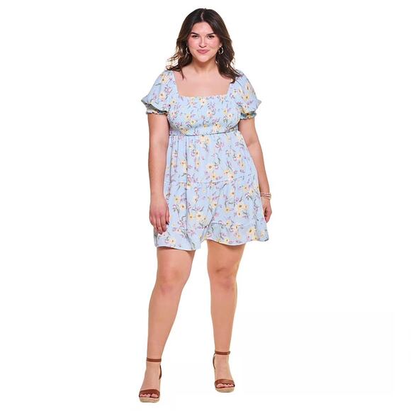 No Comment Plus Blue Floral Smocked Dress Size 3X Indie Boho Fairy Cottage EUC - Picture 2 of 8